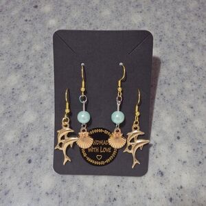 Handcrafted Set Of Two Ocean Themed Earrings